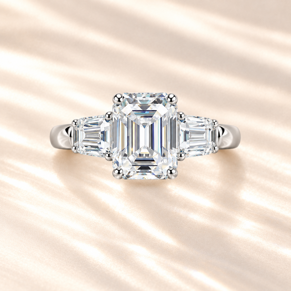 Emerald Three-Stone Ring
