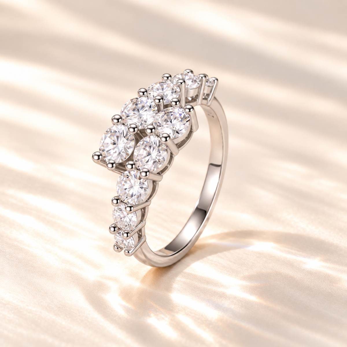 Graduated Moissanite Ring