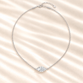 SOLVAZ Marquise Moissanite Solitaire Necklace — Silver top view