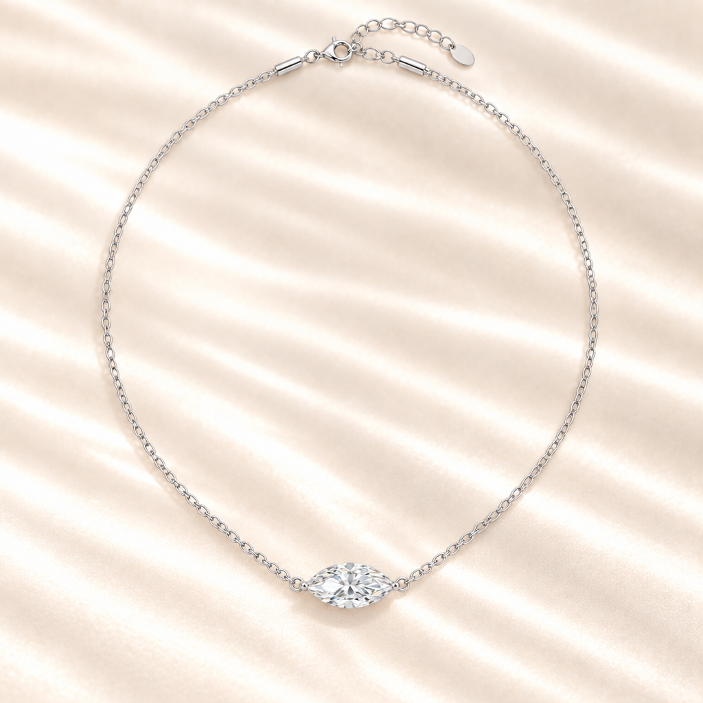 Marquise Moissanite Solitaire Necklace