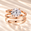 Spiral Solitaire Moissanite Ring — Rose Gold angle 1
