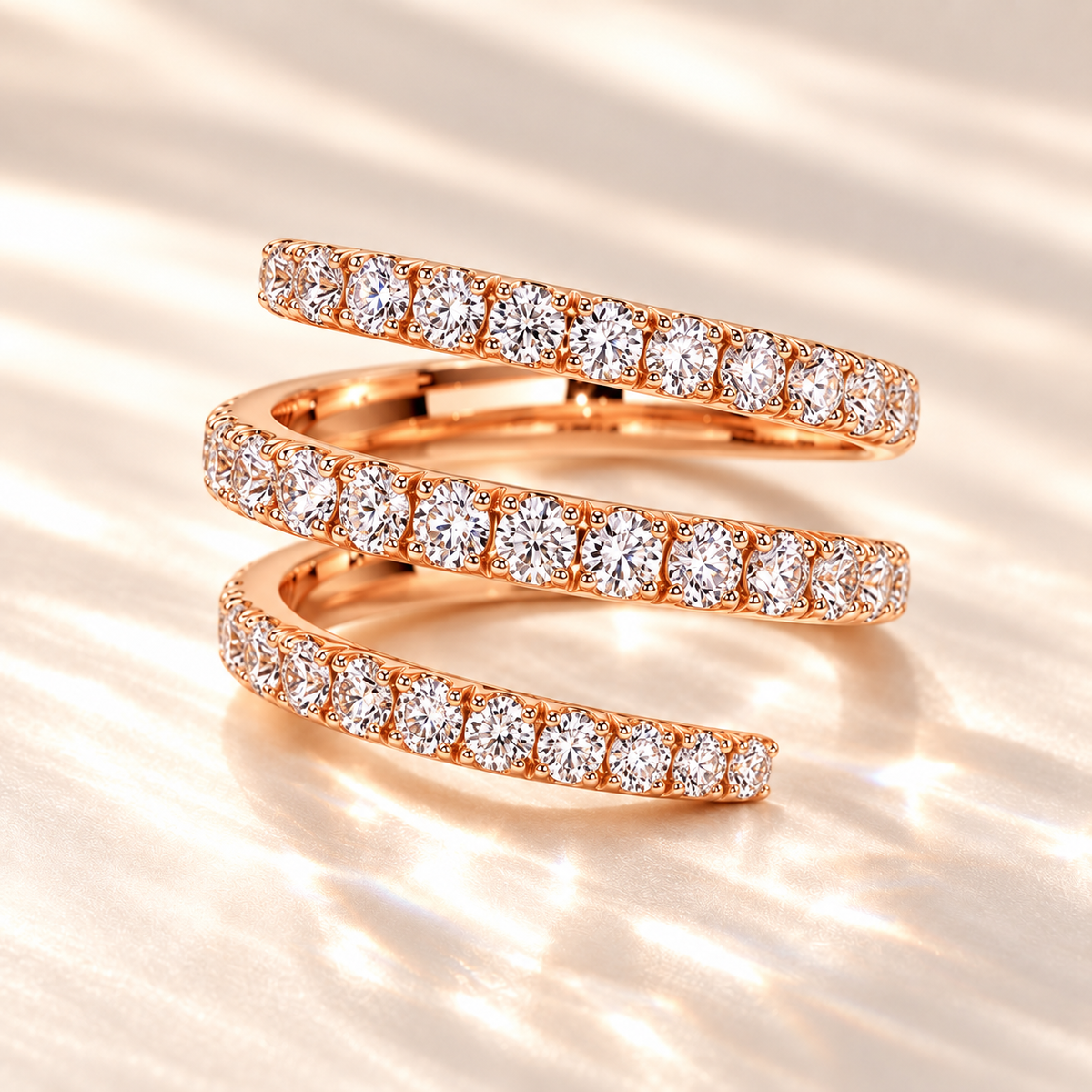 Spiral Moissanite Ring