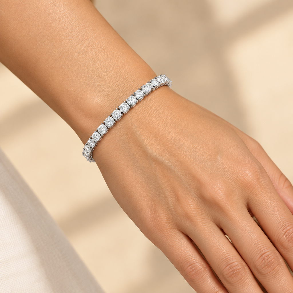 SOLVAZ Moissanite Tennis Bracelet — on wrist